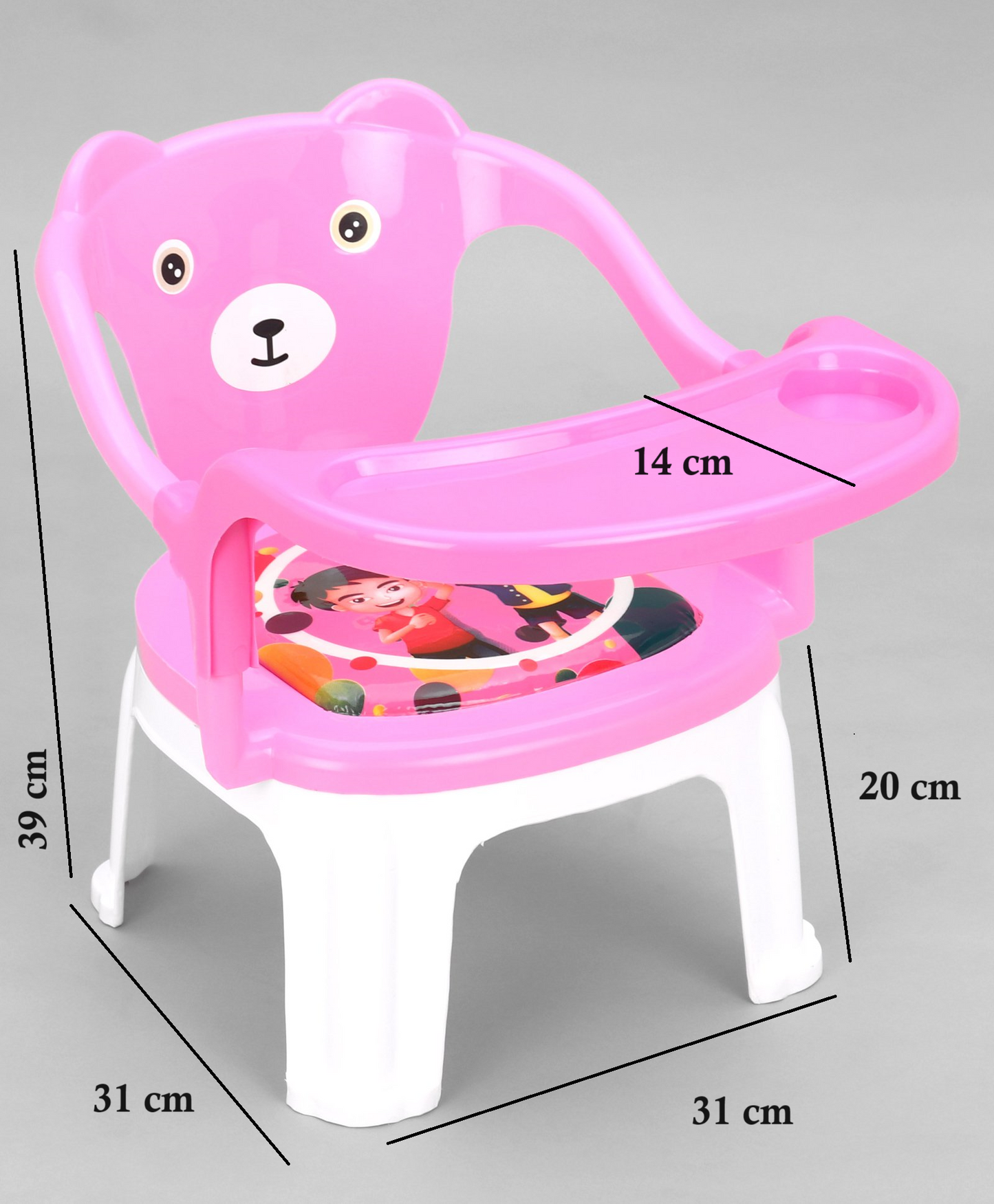 Kids Chair With Cushion Seat Pink