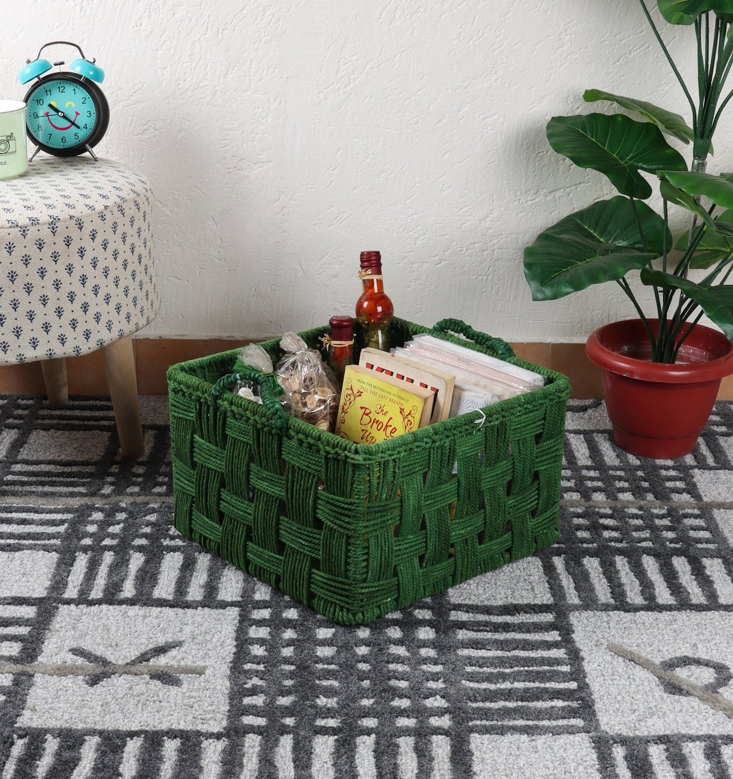 Cotton Rope Basket Green (Large)