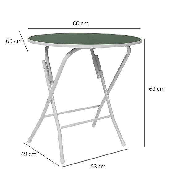 Foldable Round Table Chair Set Green(Large)