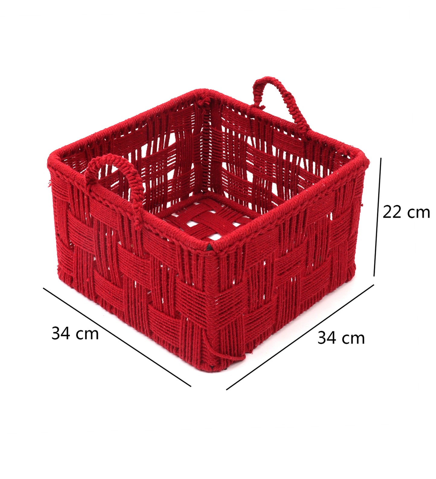 Cotton Rope Basket Red (Large)