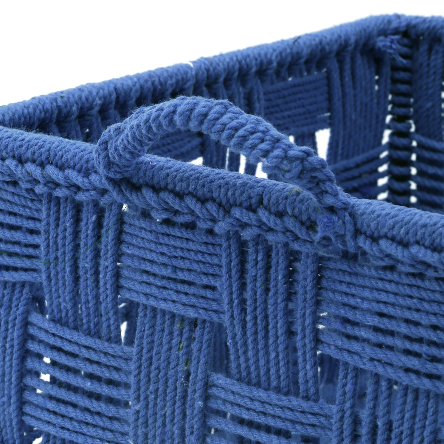 Blue cotton rope basket-set of 2