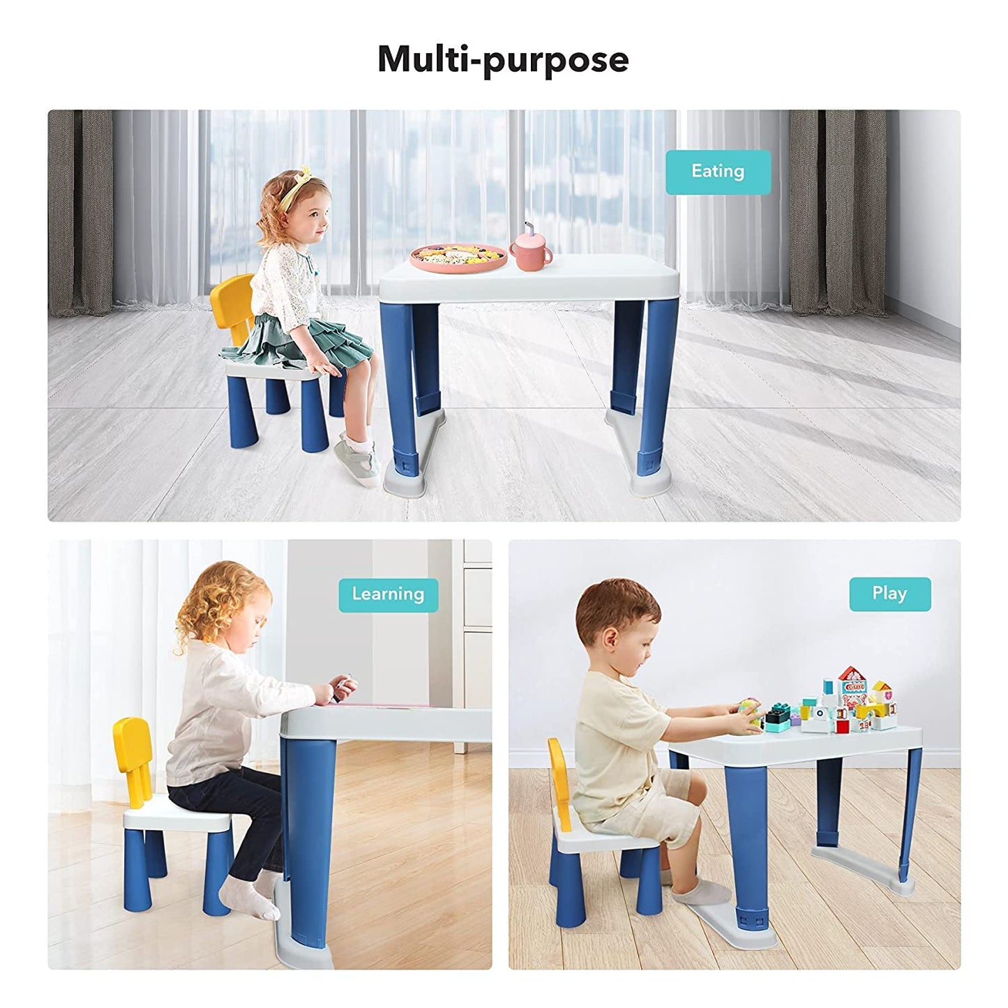 Study Table & Chair Set Blue (3-5yrs)