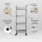 4 Layer Plastic Kitchen Storage Trolley Grey