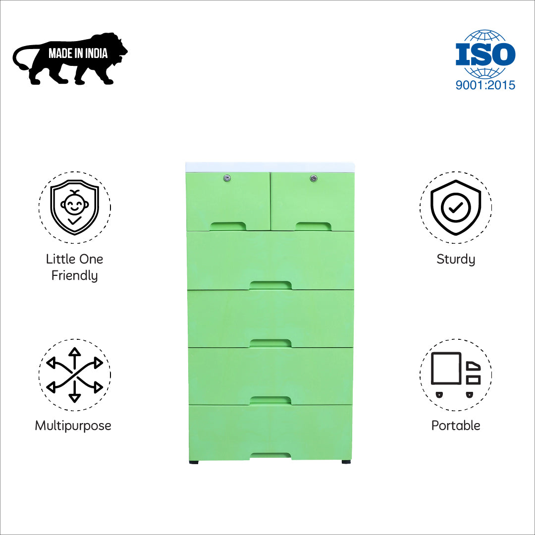 Soft Hued Chest Of Drawer Green ( Large)