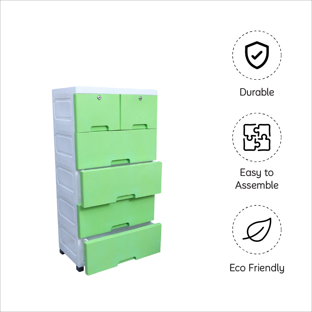 Soft Hued Chest Of Drawer Green ( Large)