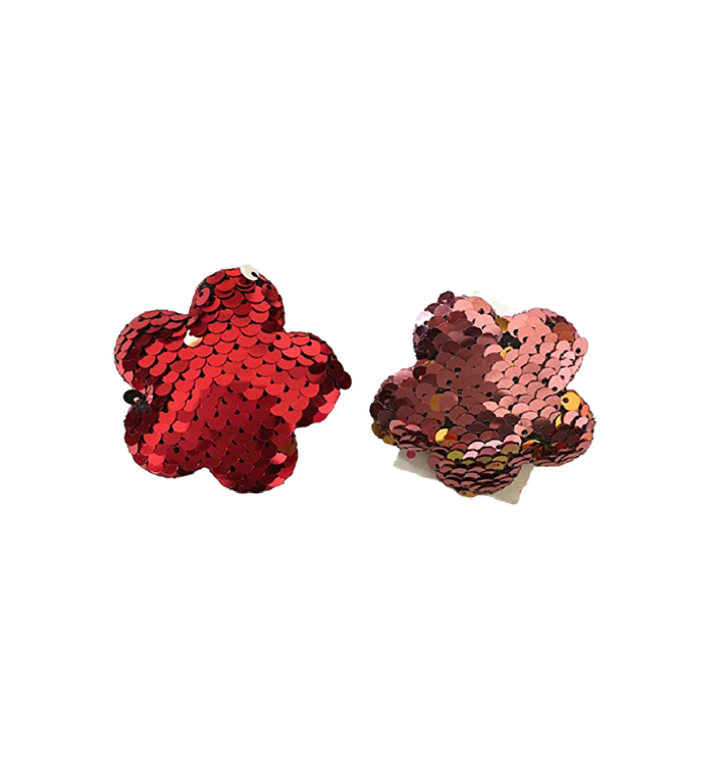 Flower Hair Clips Red