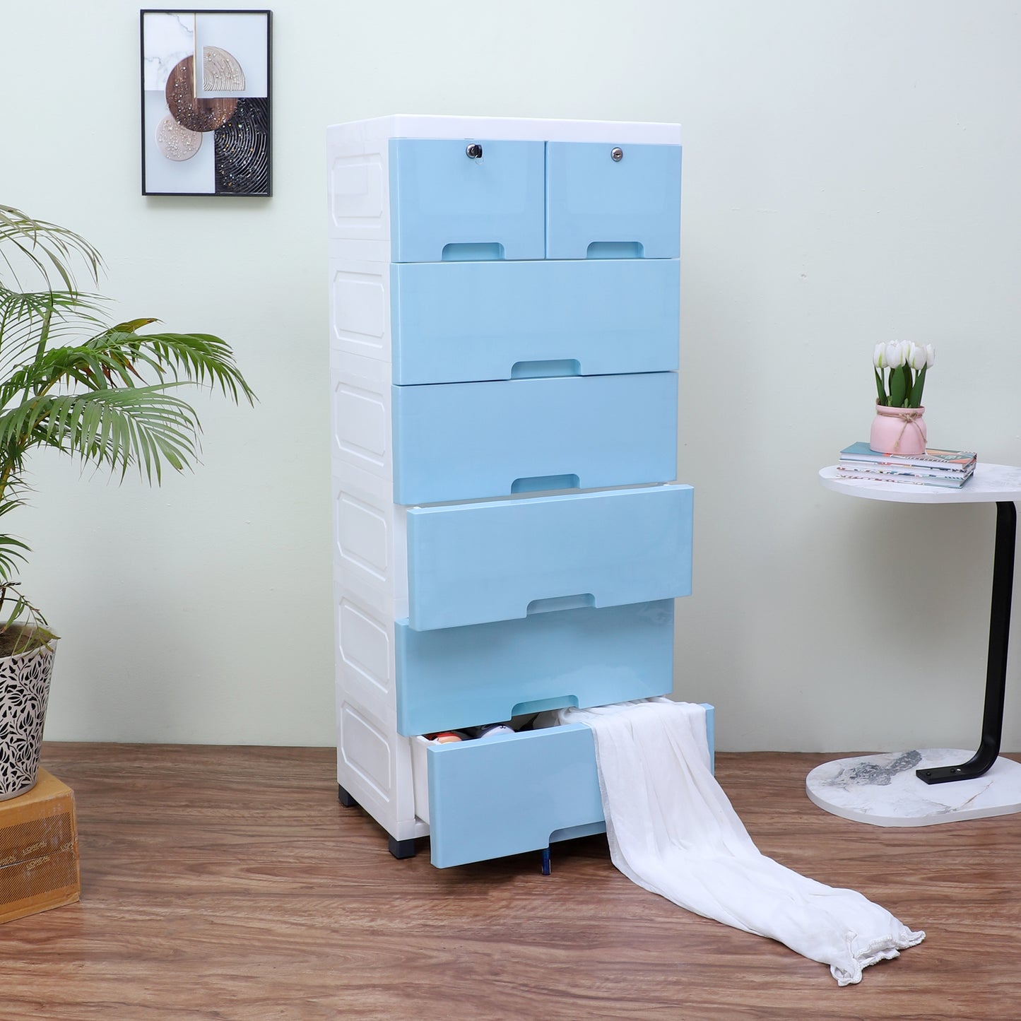 Soft Hued Chest of Drawer Blue