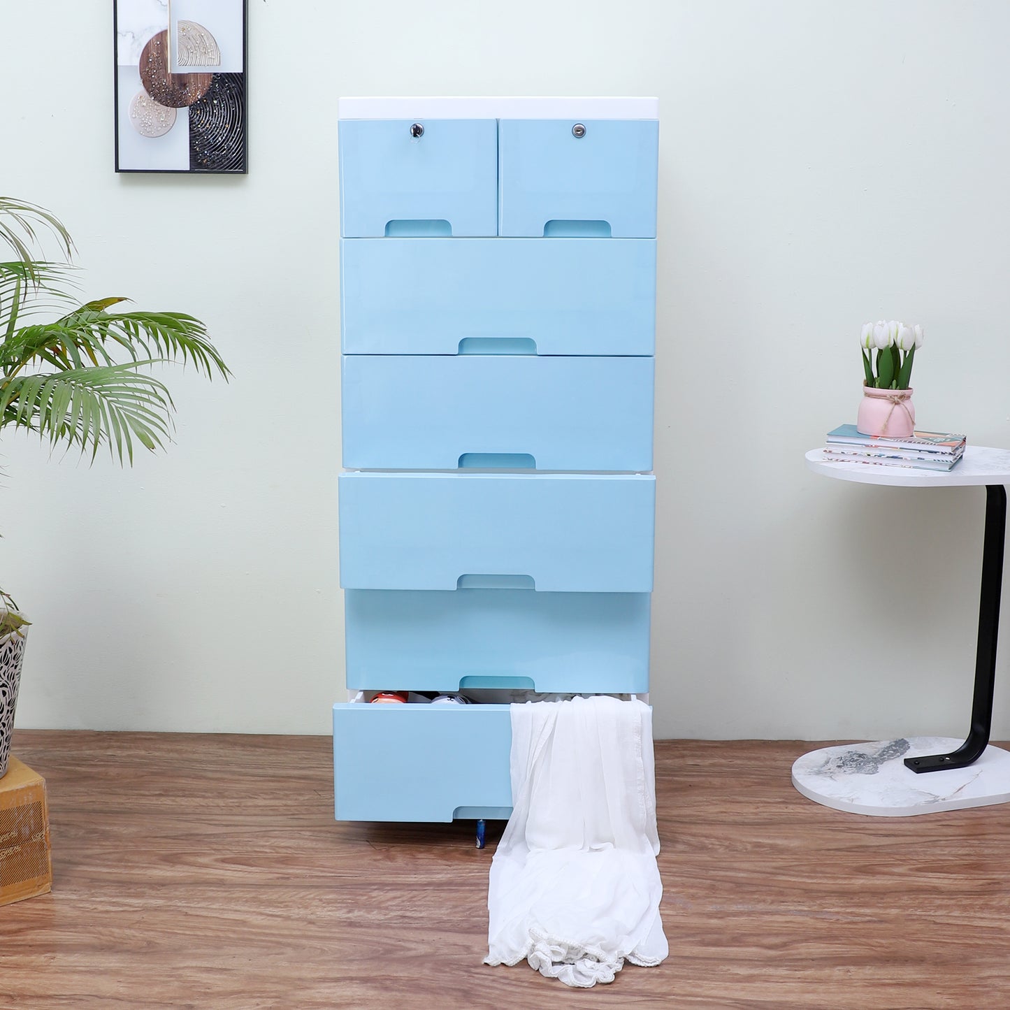 Soft Hued Chest of Drawer Blue