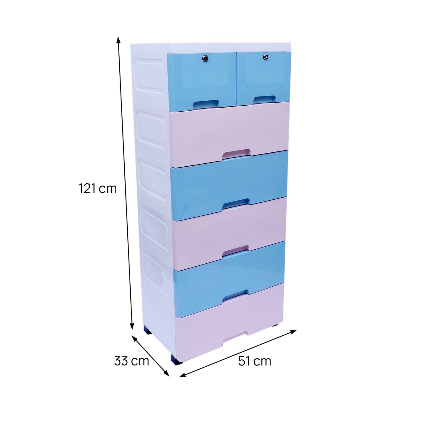 Soft Hued Chest of Drawer 3 Pink & 3 Blue