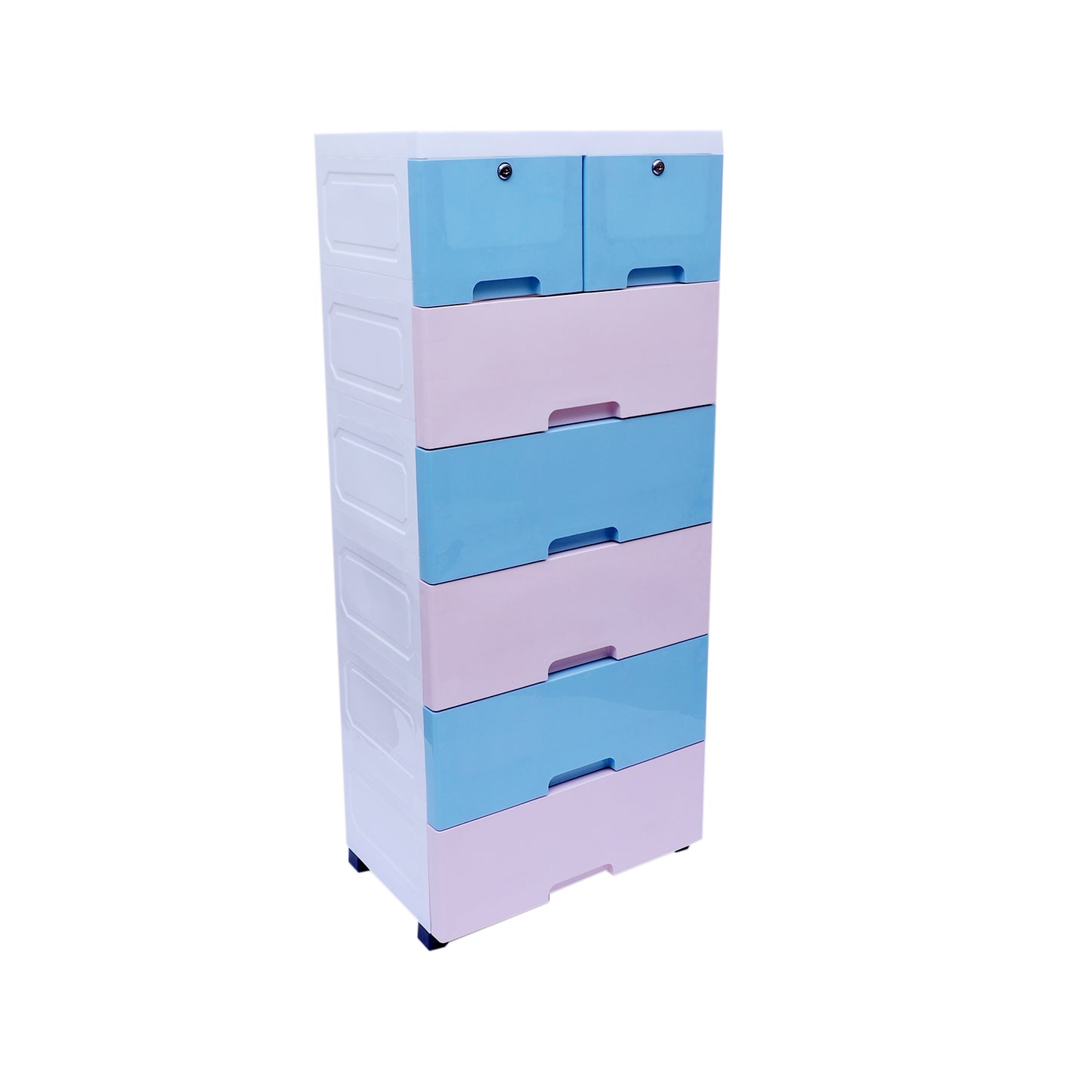 Soft Hued Chest of Drawer 3 Pink & 3 Blue