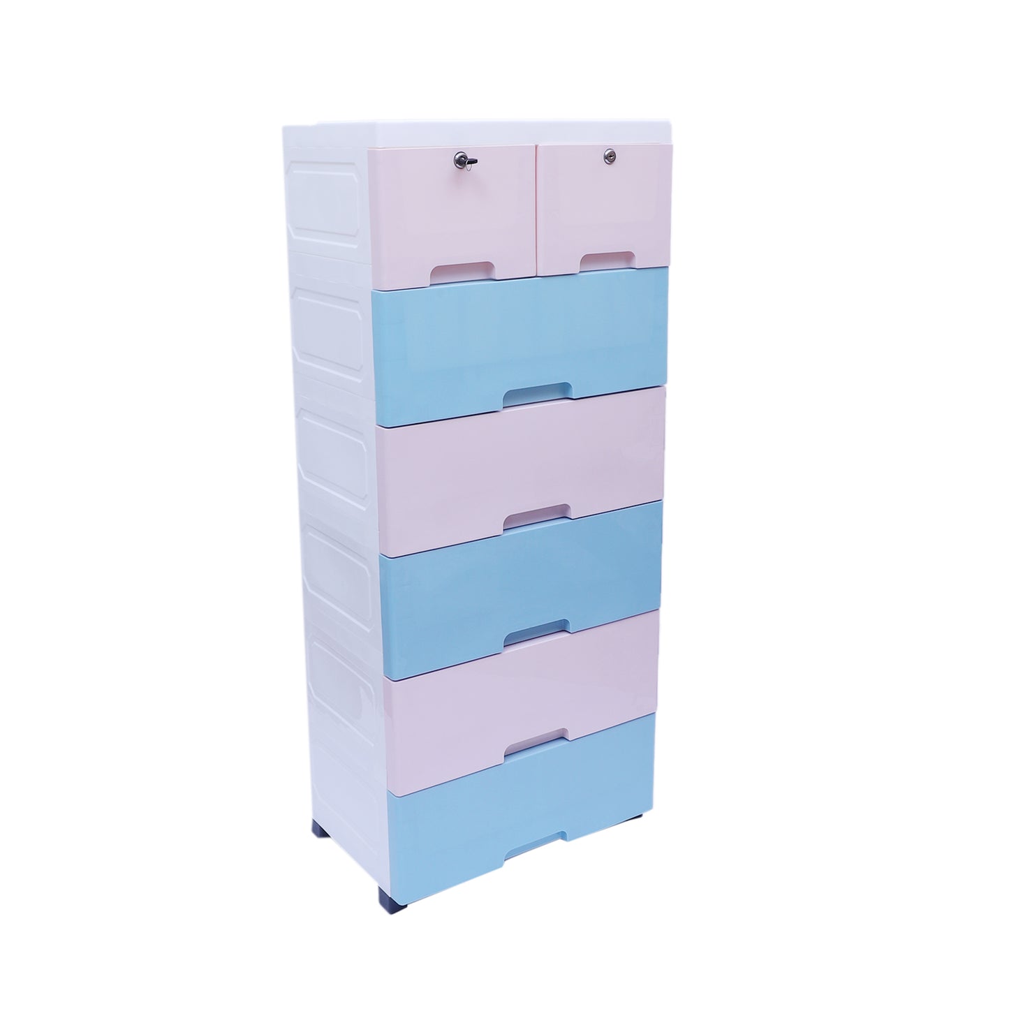 Soft Hued Chest of Drawer Pink & Blue