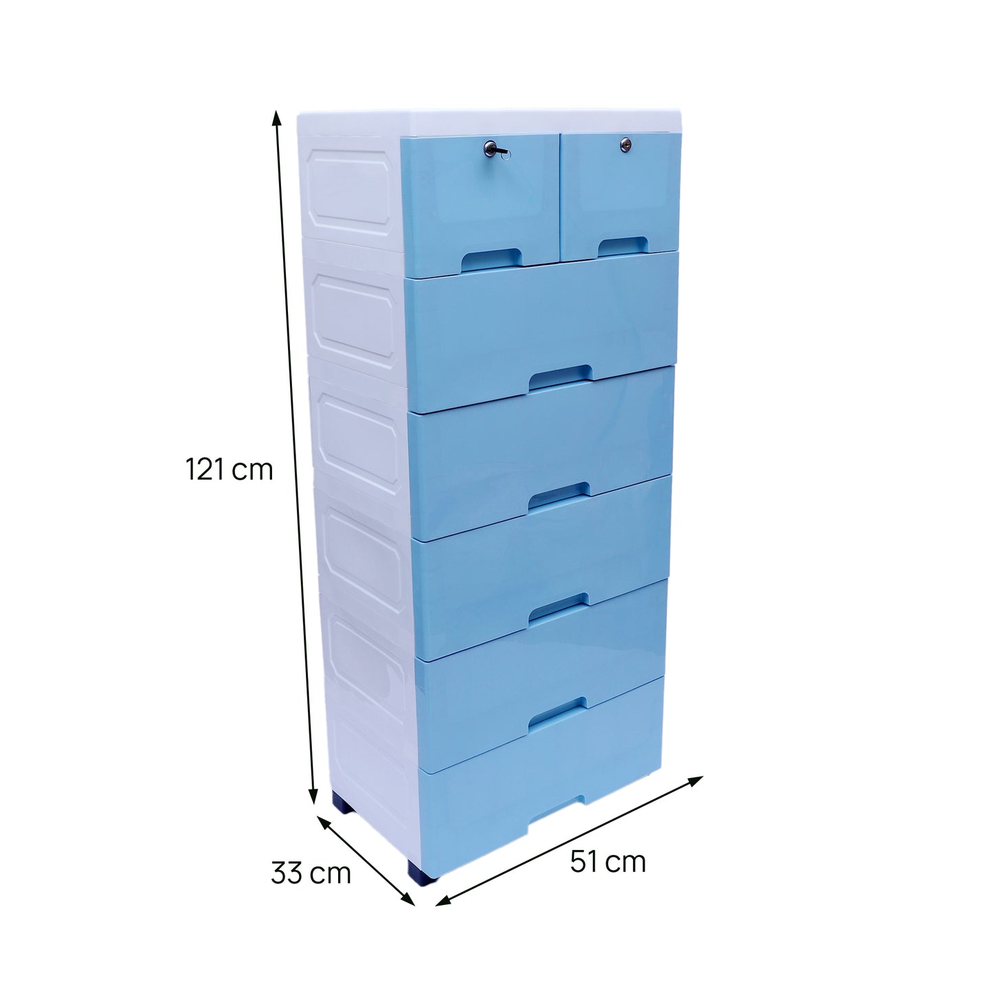 Soft Hued Chest of Drawer Blue