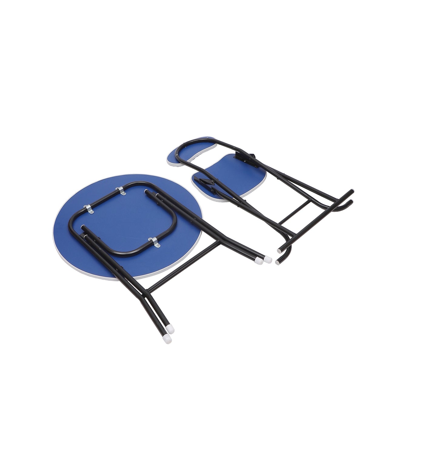 Foldable Round Table Chair Set Blue (Large)