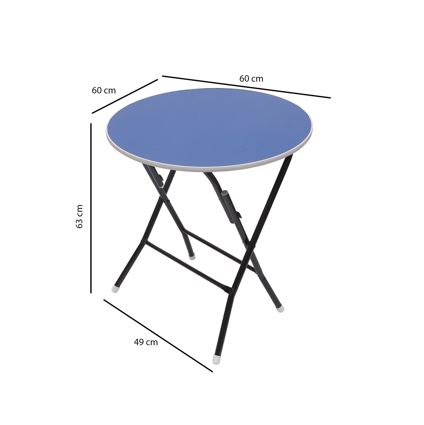 Foldable Round Table Chair Set Blue (Large)