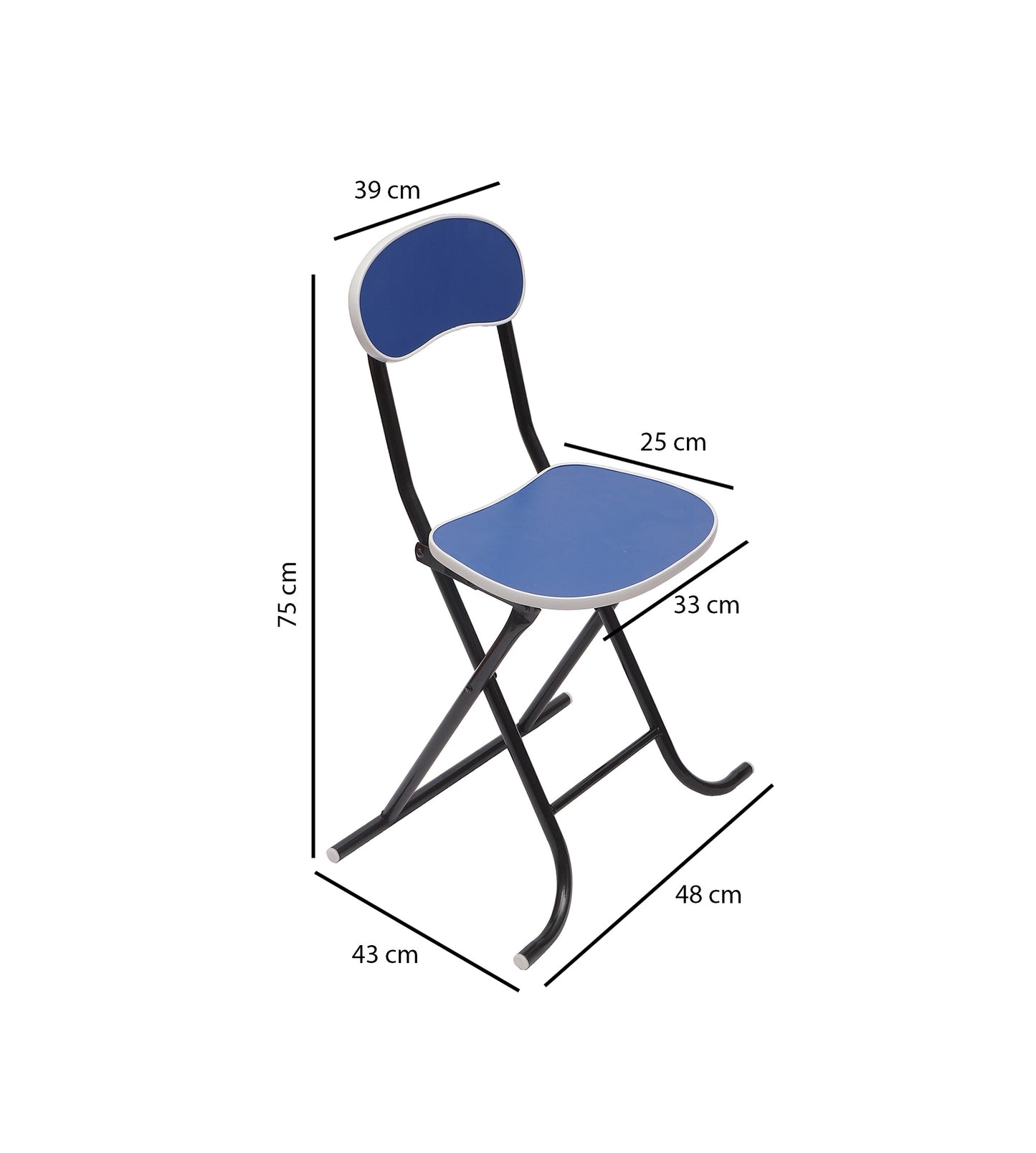 Foldable Round Table Chair Set Blue (Large)