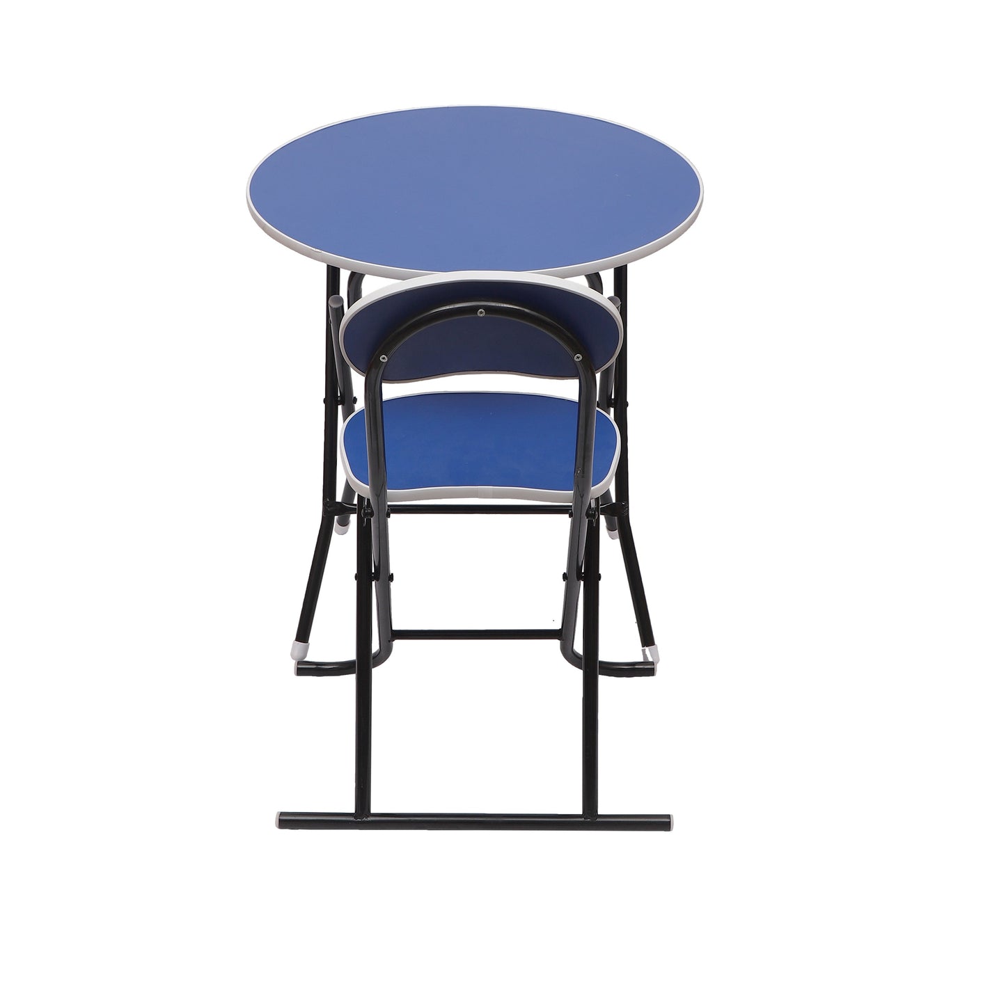 Foldable Round Table Chair Set Blue (Large)