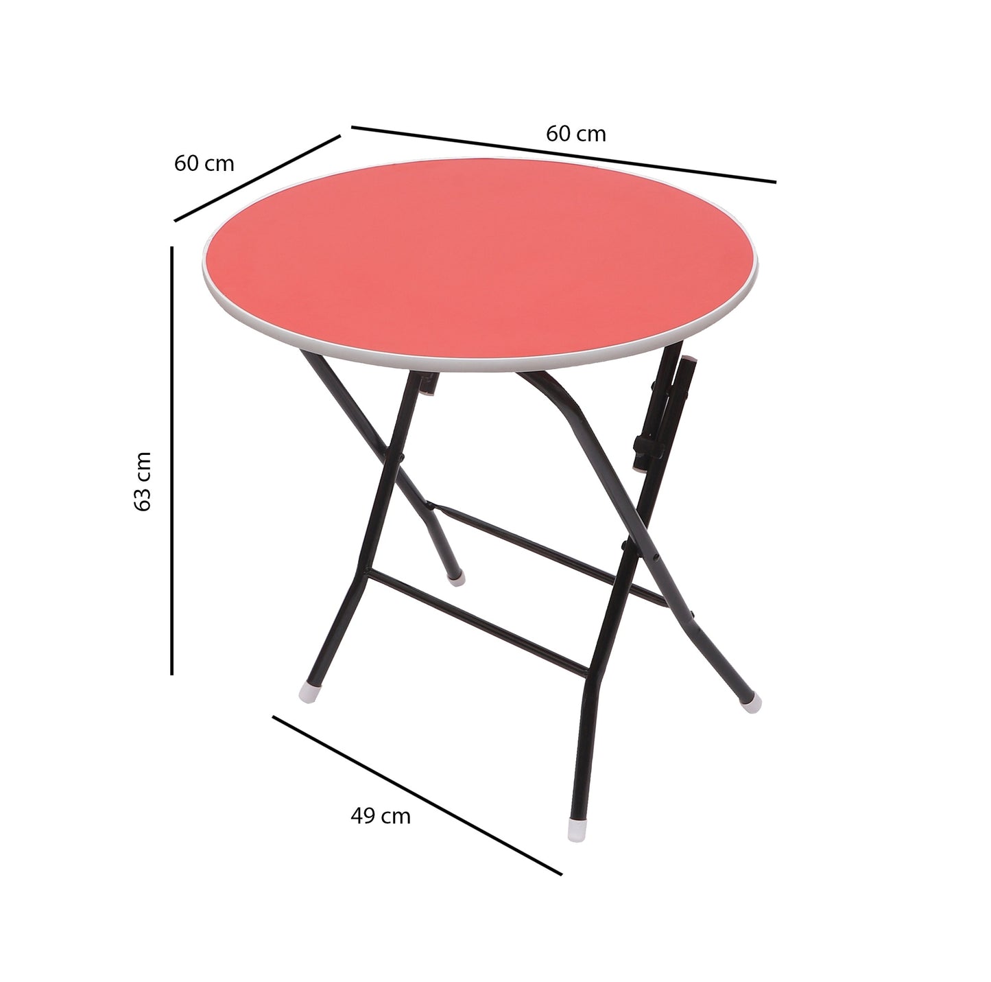Foldable Round Table Chair Set Red (Large)