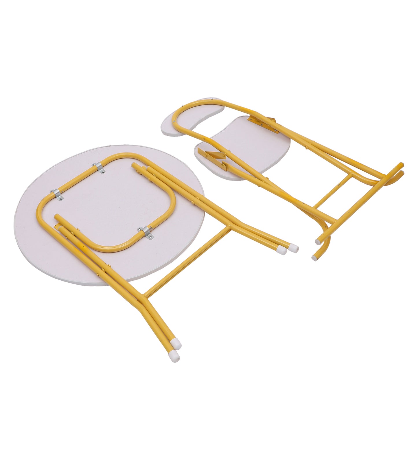 Foldable Round Table Chair Set White (Large)