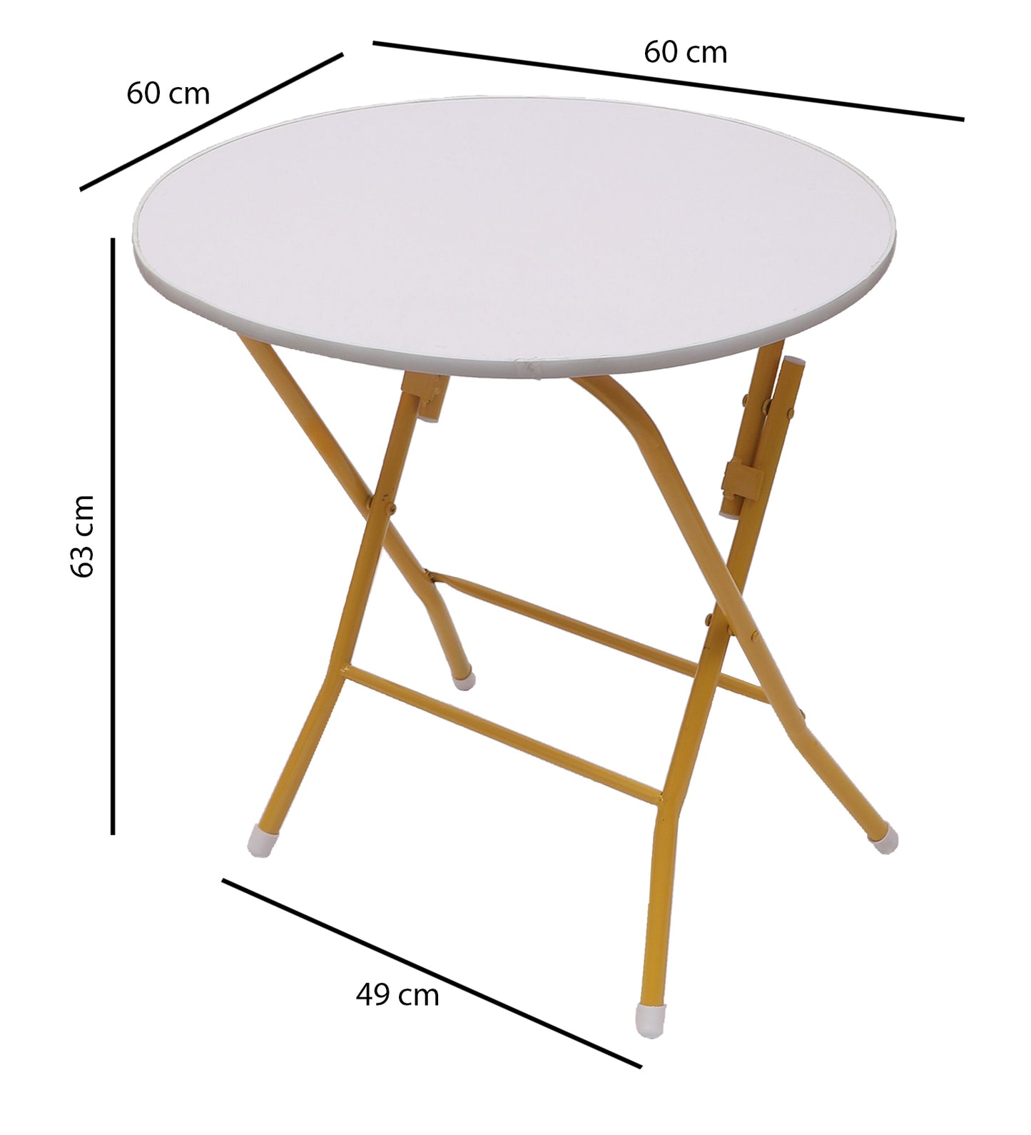 Foldable Round Table Chair Set White (Large)