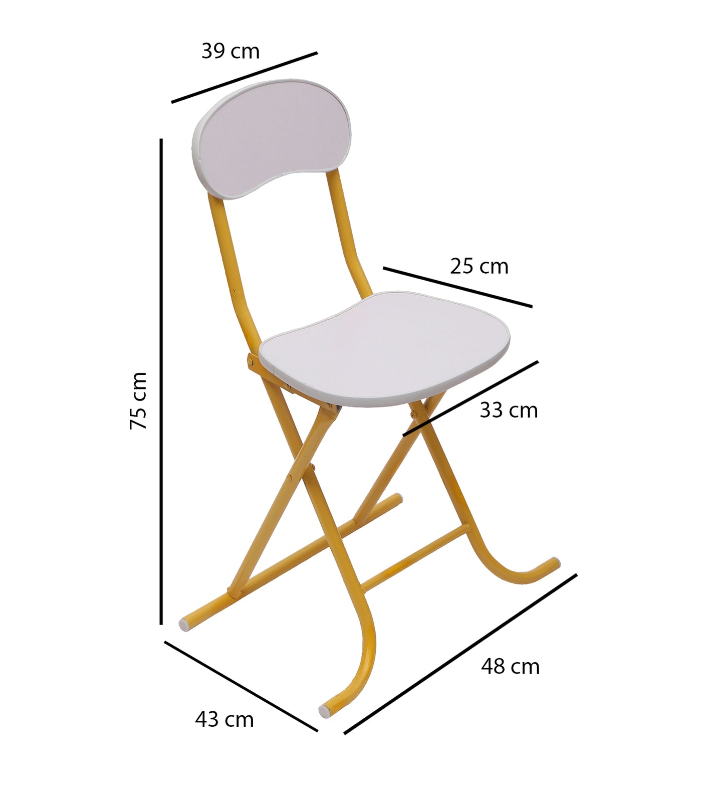 Foldable Round Table Chair Set White (Large)
