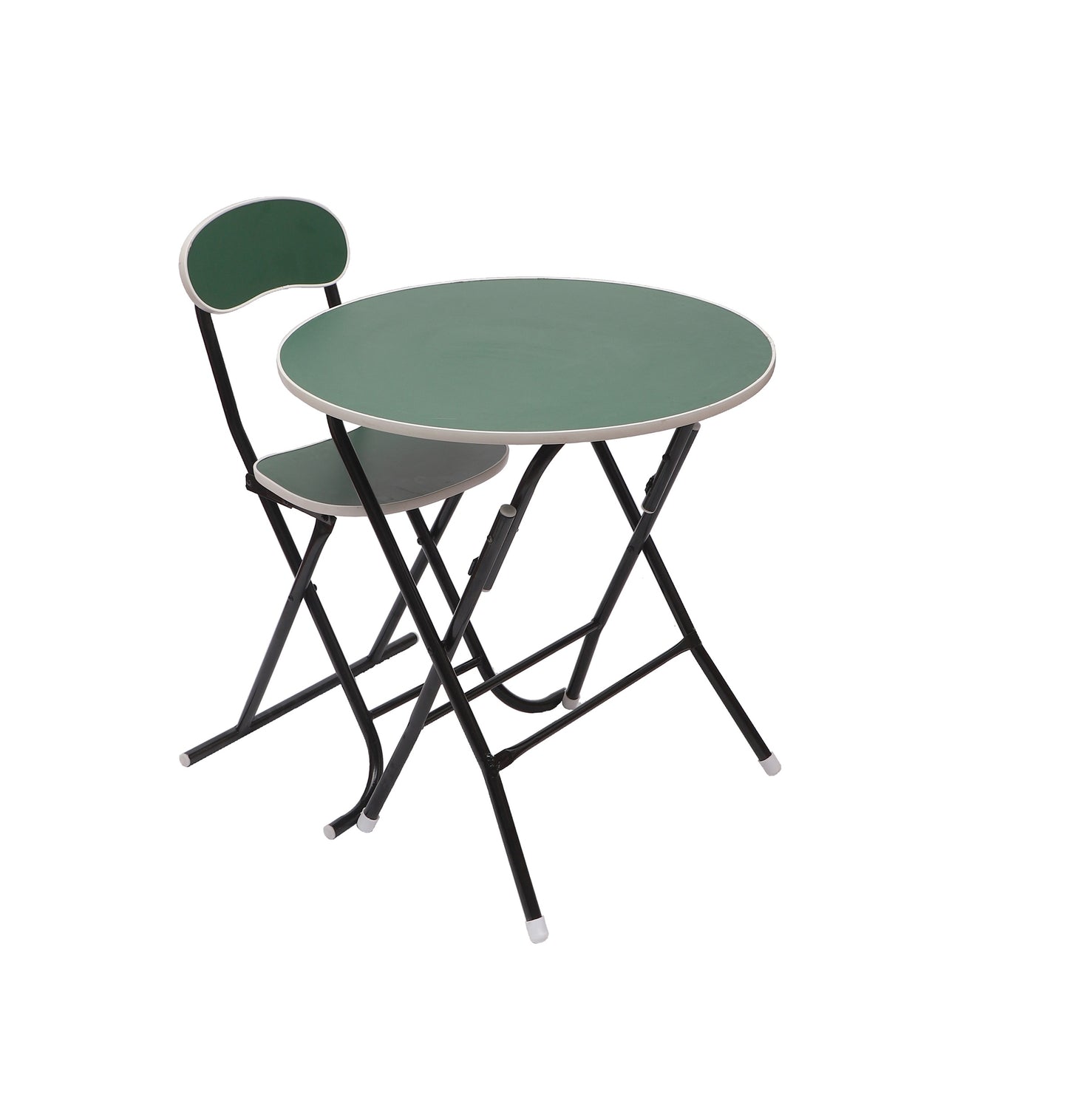 Foldable Round Table Chair Set Green (Large)