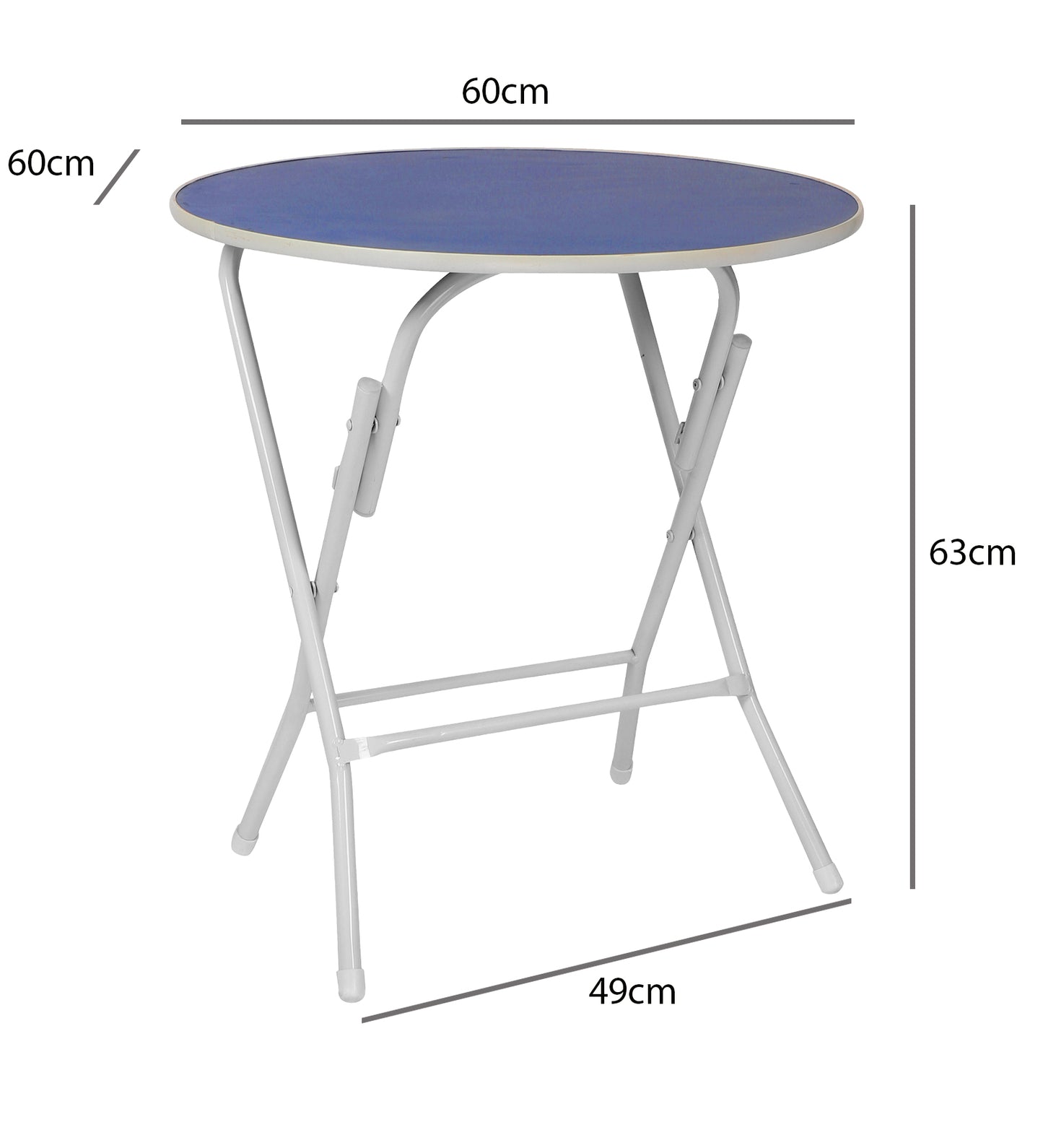 Foldable Round Table Chair Set Blue (Large)
