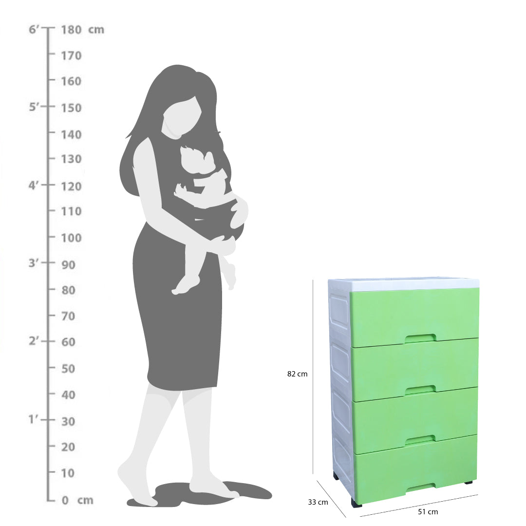 Soft Hued Chest Of Drawer Green (Large)