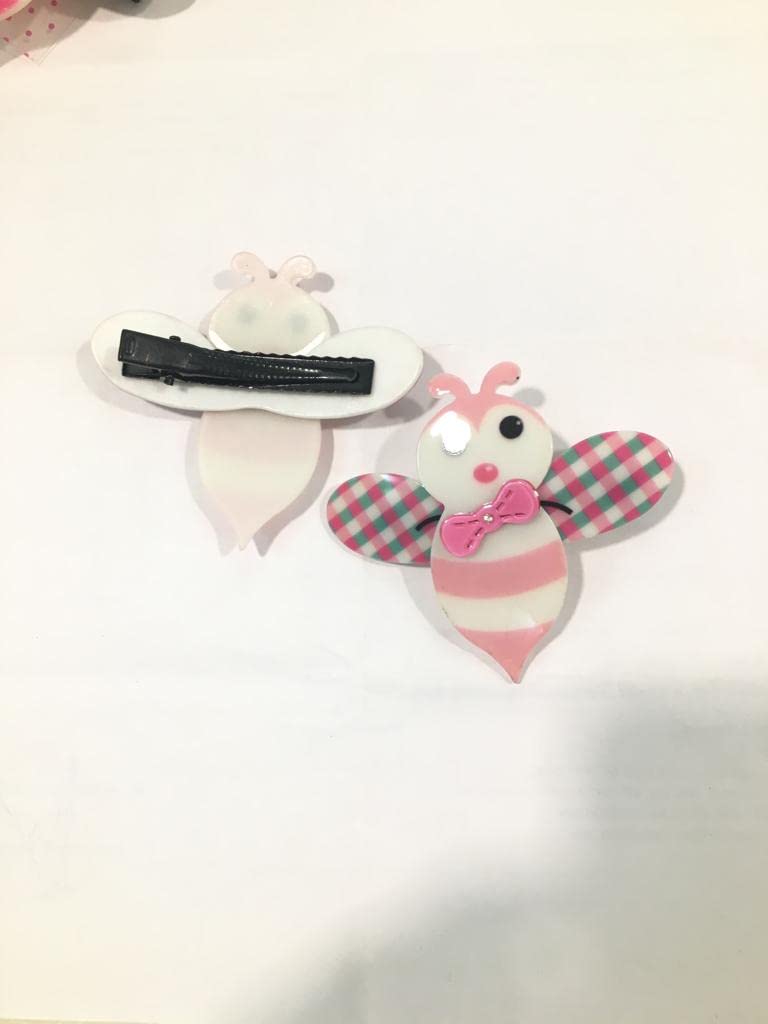 Pink Bee Hair Clips