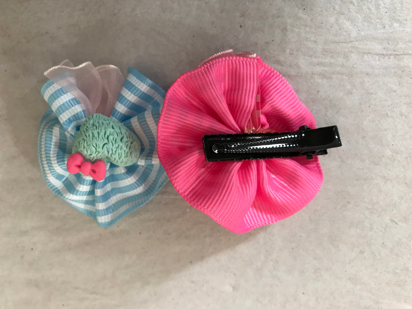 Hat Hair Clip Pink Green
