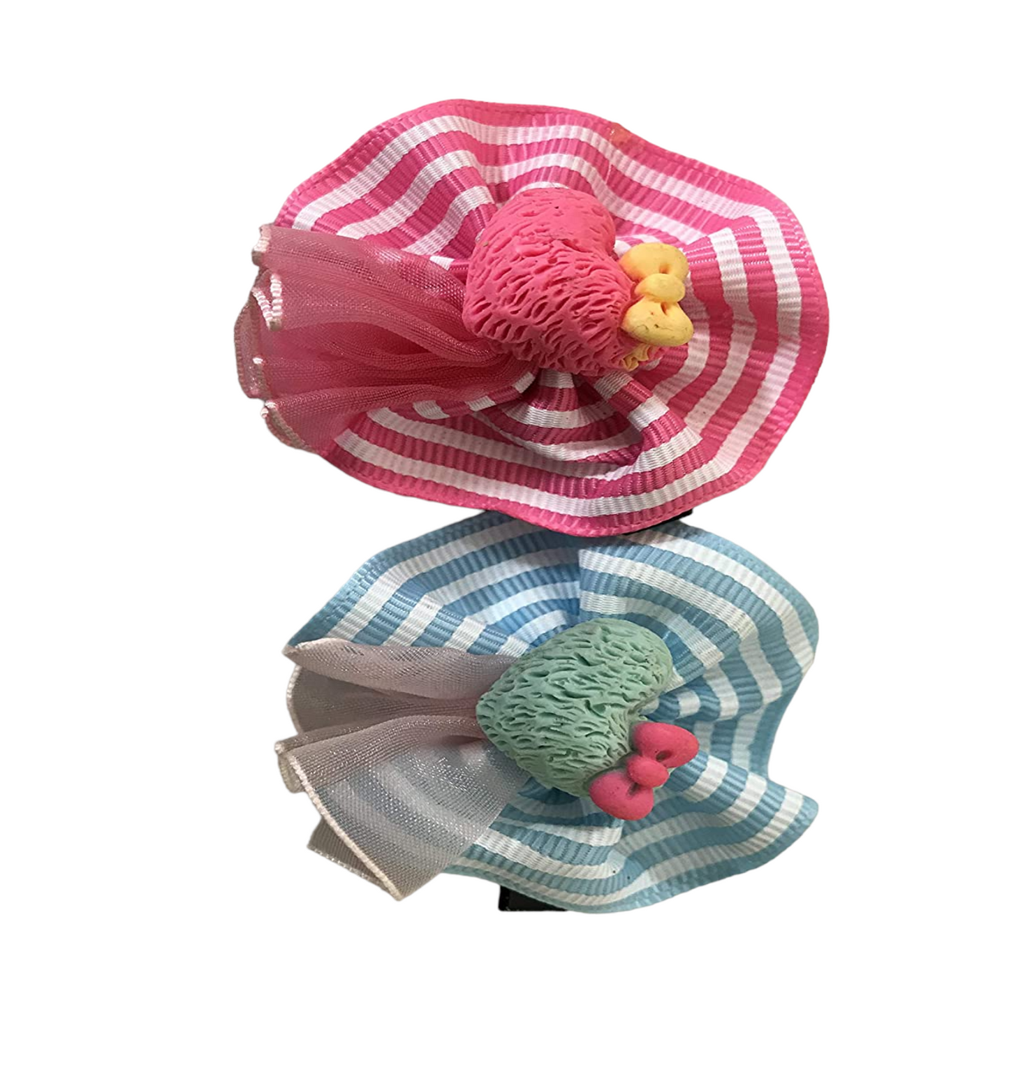 Hat Hair Clip Pink Green