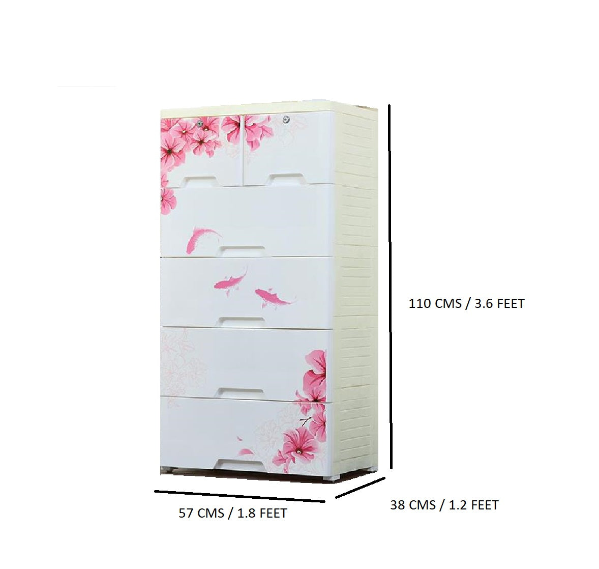 Pink Flower Chest of Drawer