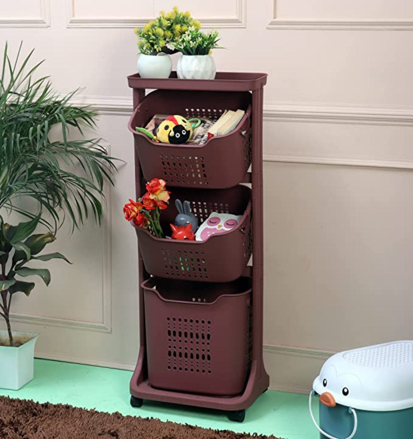 Storage Rolling Cart (Brown)