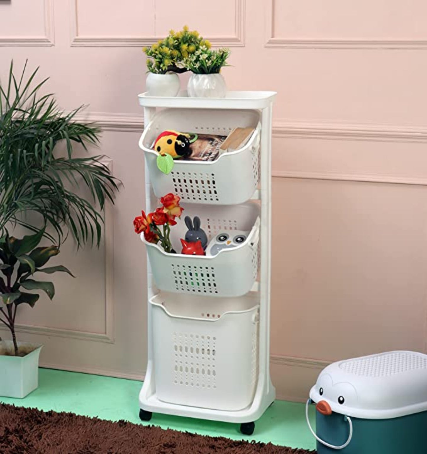 Storage Rolling Cart (White)