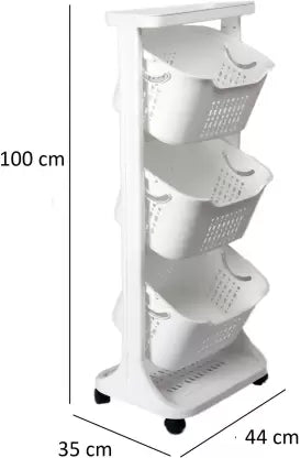 Plastic Wall Shelf (Number of Shelves - 3, White)