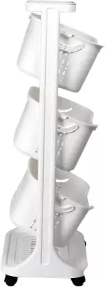 Plastic Wall Shelf (Number of Shelves - 3, White)