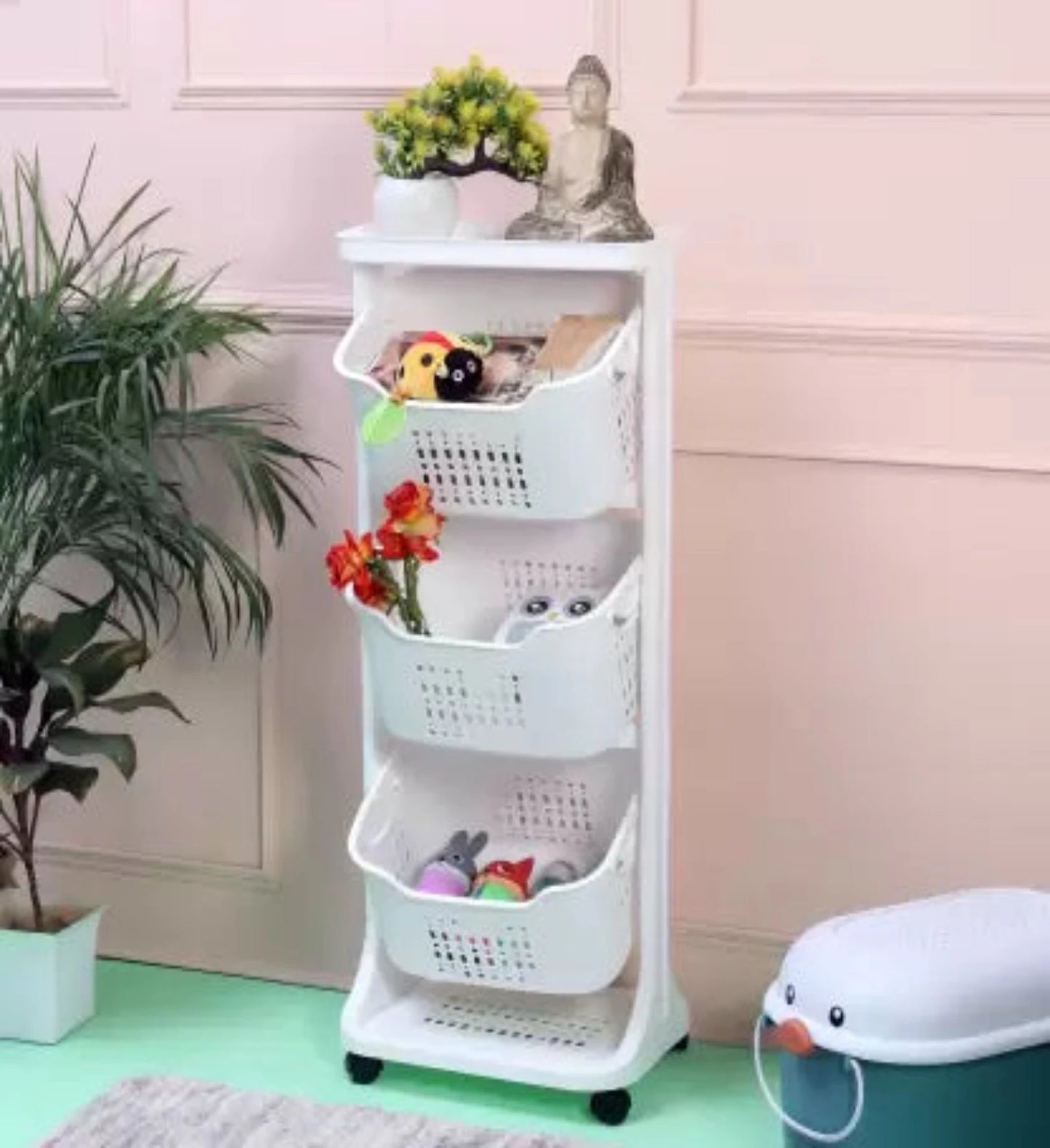 Plastic Wall Shelf (Number of Shelves - 3, White)