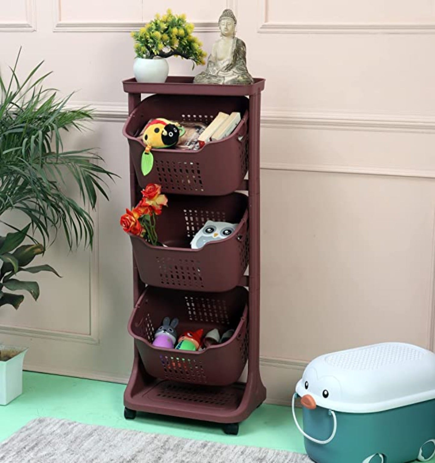 Storage Rolling Cart (Brown)