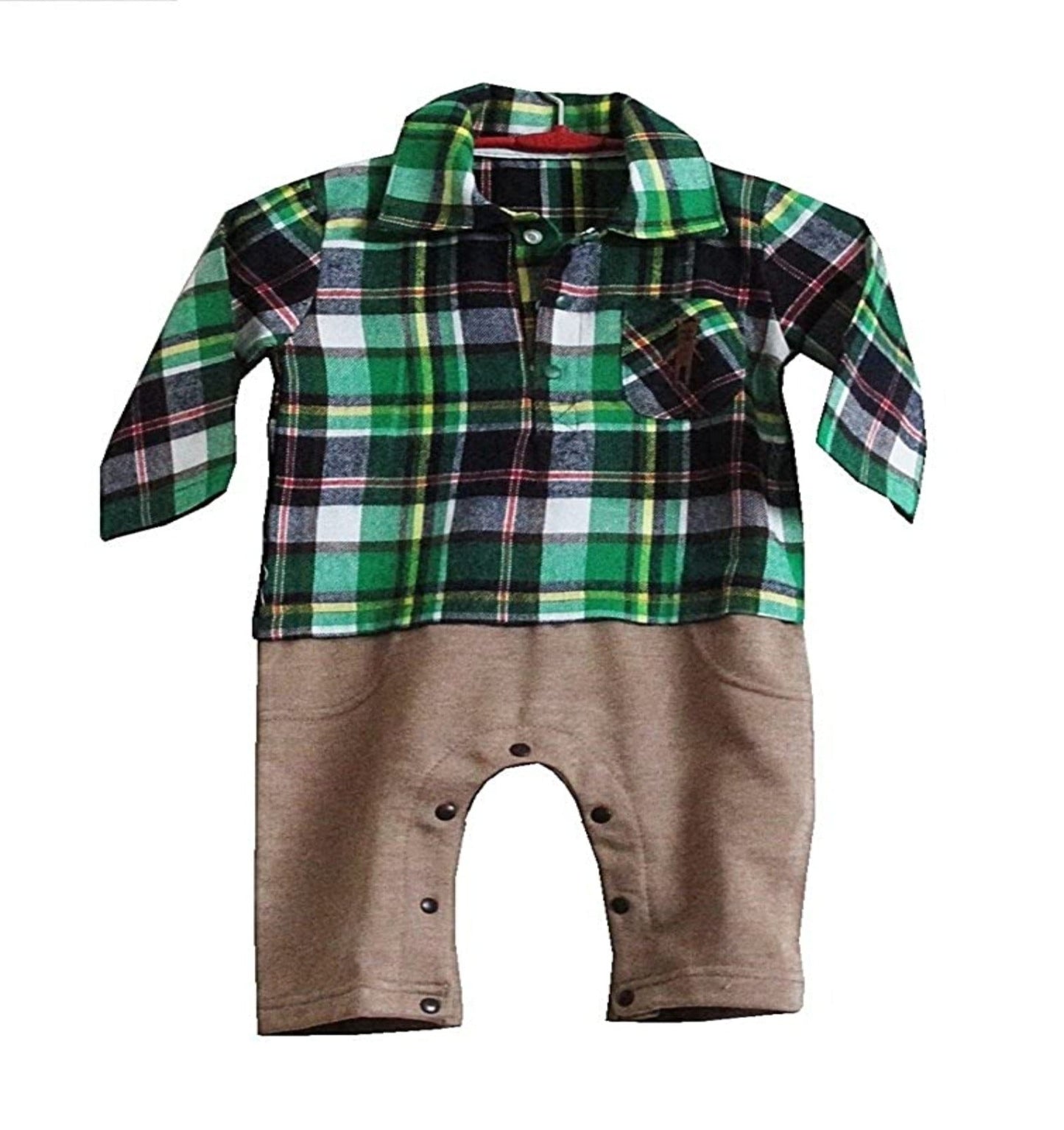 Baby Boys Plaid One Piece Romper 6-24 Months