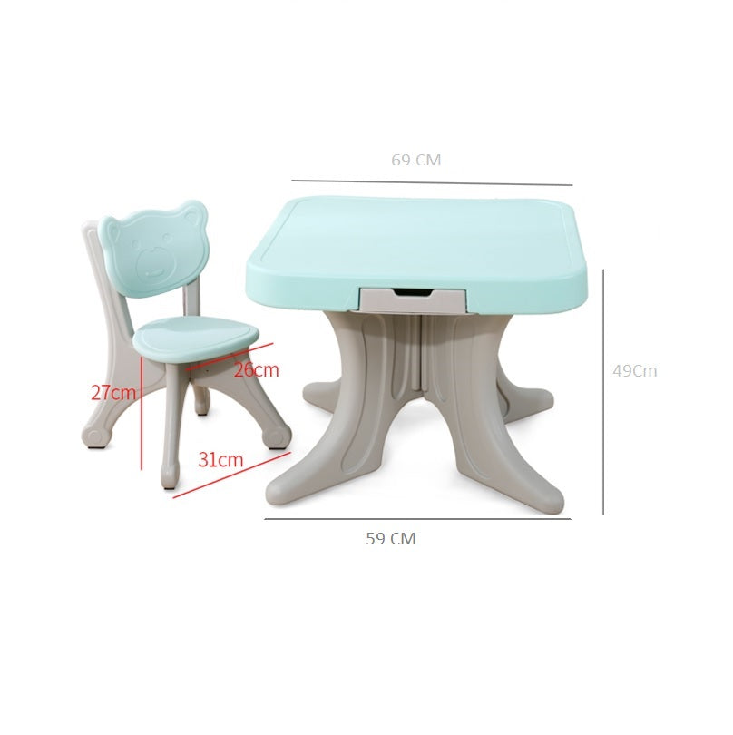 Desk Chair Set With Drawers Green (2-8 yrs)
