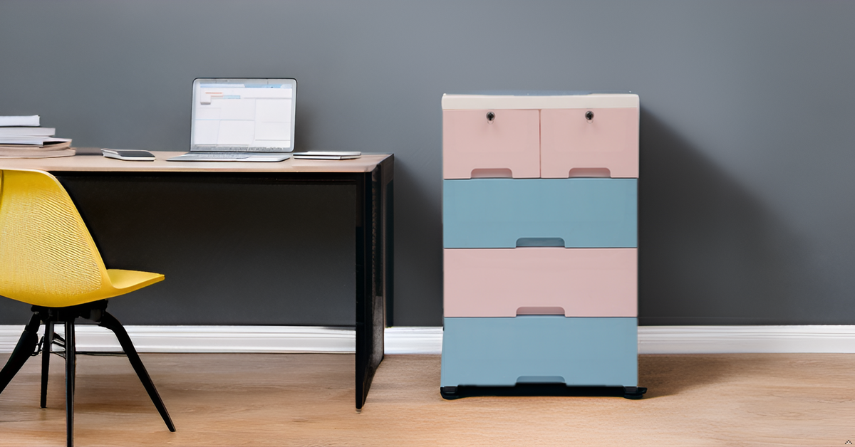 Soft Hued Chest Of Drawer Pink & Blue
