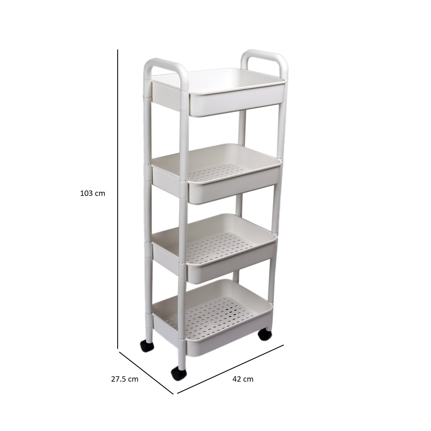 4 Layer Plastic Kitchen Storage Trolley