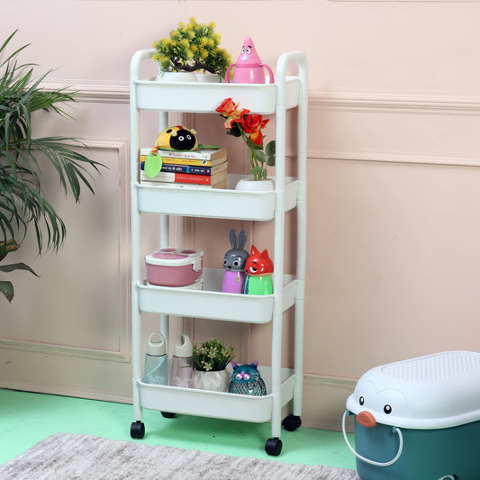 4 Layer Plastic Kitchen Storage Trolley