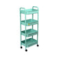 4 Layer Plastic Kitchen Storage Trolley Green