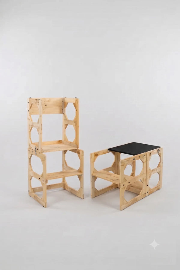 3-in-1 Kids Step Ladder, Table Chair & Blackboard (3–8 Yrs)