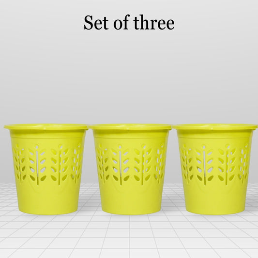 7 Liter Waste Basket Green Pack of 3