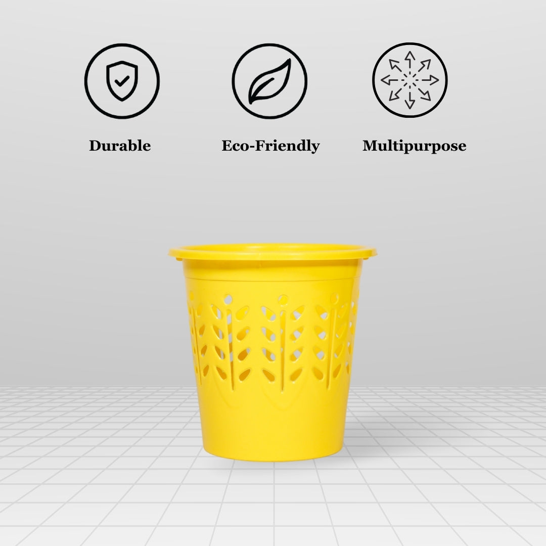 7 Liter Waste Basket Yellow Pack of 1