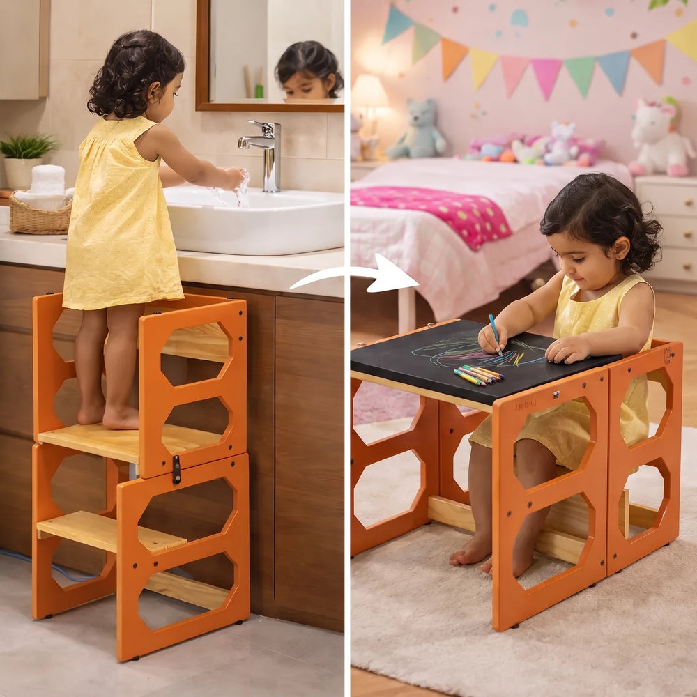 3-in-1 Kids Step Ladder, Table Chair & Blackboard (3–8 Yrs)