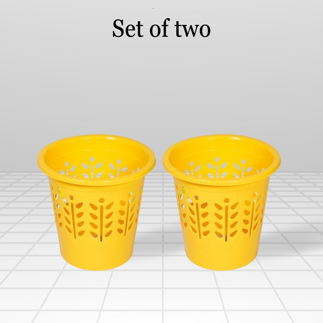 5 Liter Waste Basket Yellow Pack of 2
