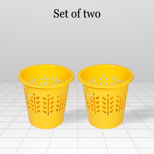 5 Liter Waste Basket Yellow Pack of 2