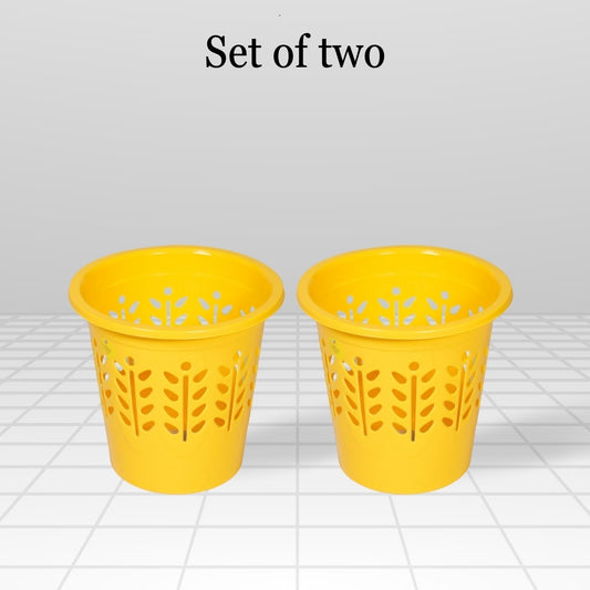 5 Liter Waste Basket Yellow Pack of 2
